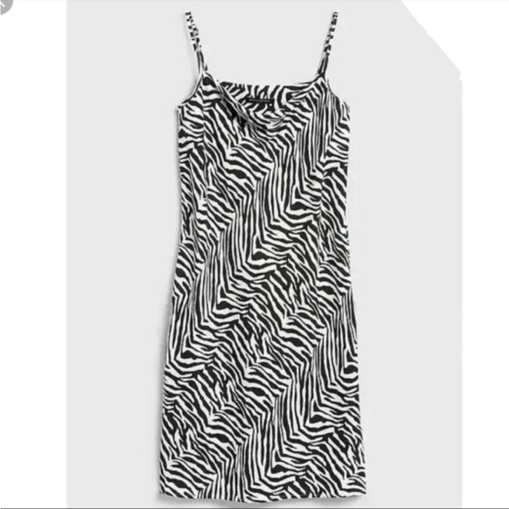 Banana Republic Zebra Slip Dress Size 8